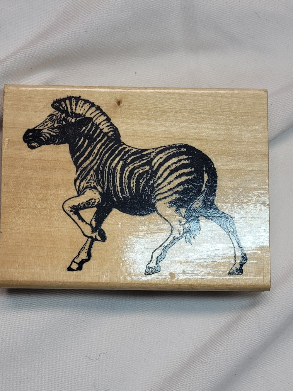 Vintage Anita's Sugarloaf XL Zebra Rubber Stamp 2002 Wood Mounted Size J